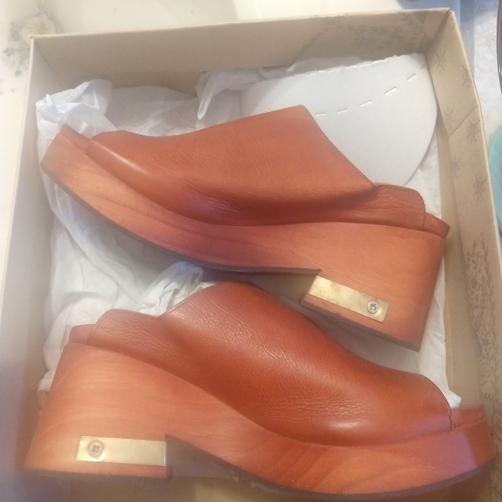 Brand new Free People aurora red clogs